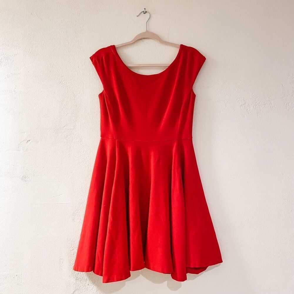 Milly Clara Fit & Flare Midi Dress in Poppy Red Medium